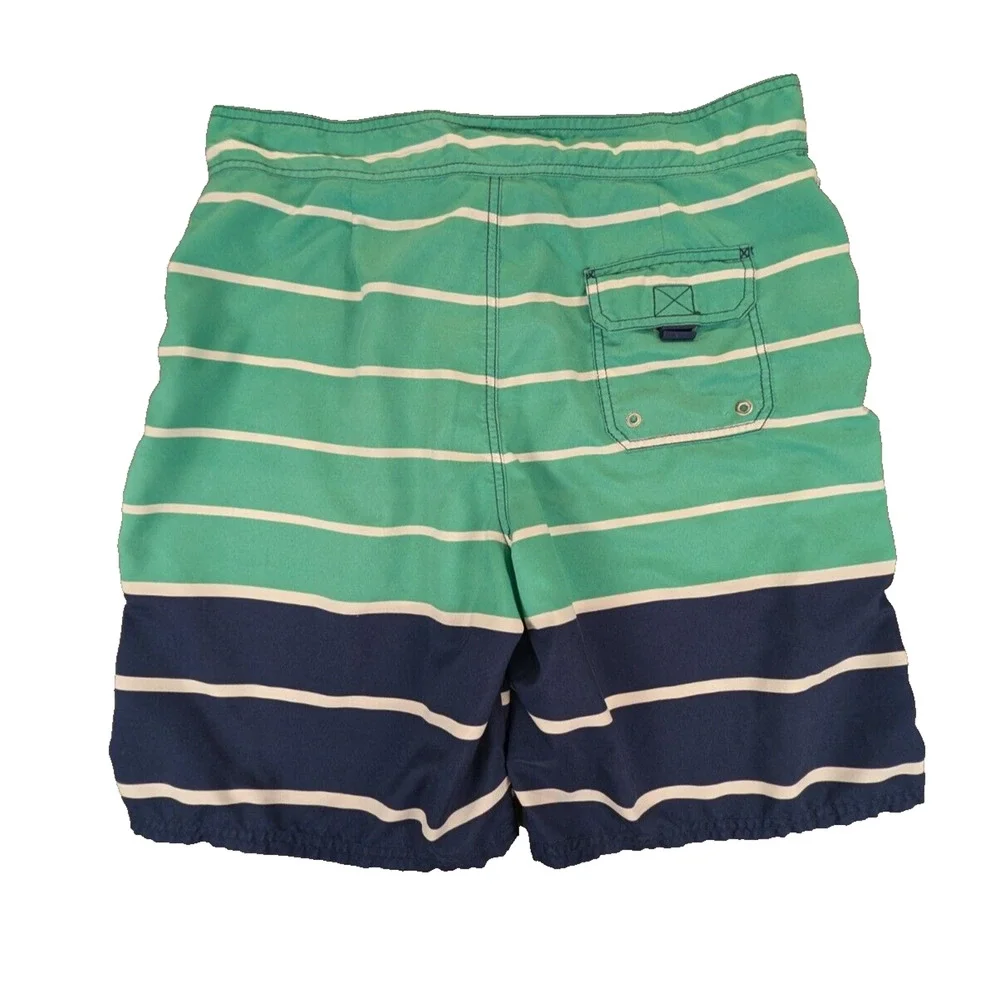 Vineyard Vines Board Shorts Mens 34 Striped Green Drawstring Polyester Swimwear